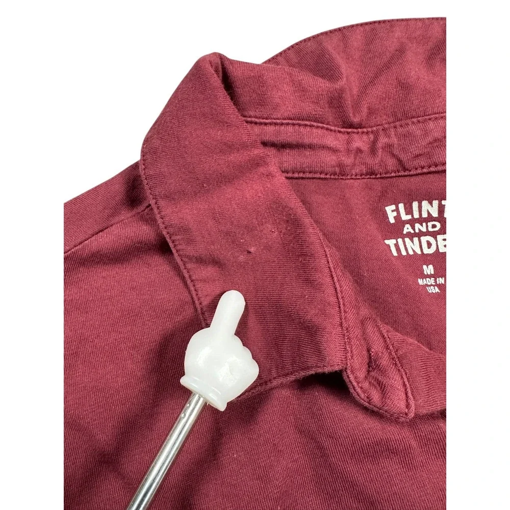 Flint and Tinder Polo Mens M Red Shirt Supima Cotton Made in USA Short Sleeve